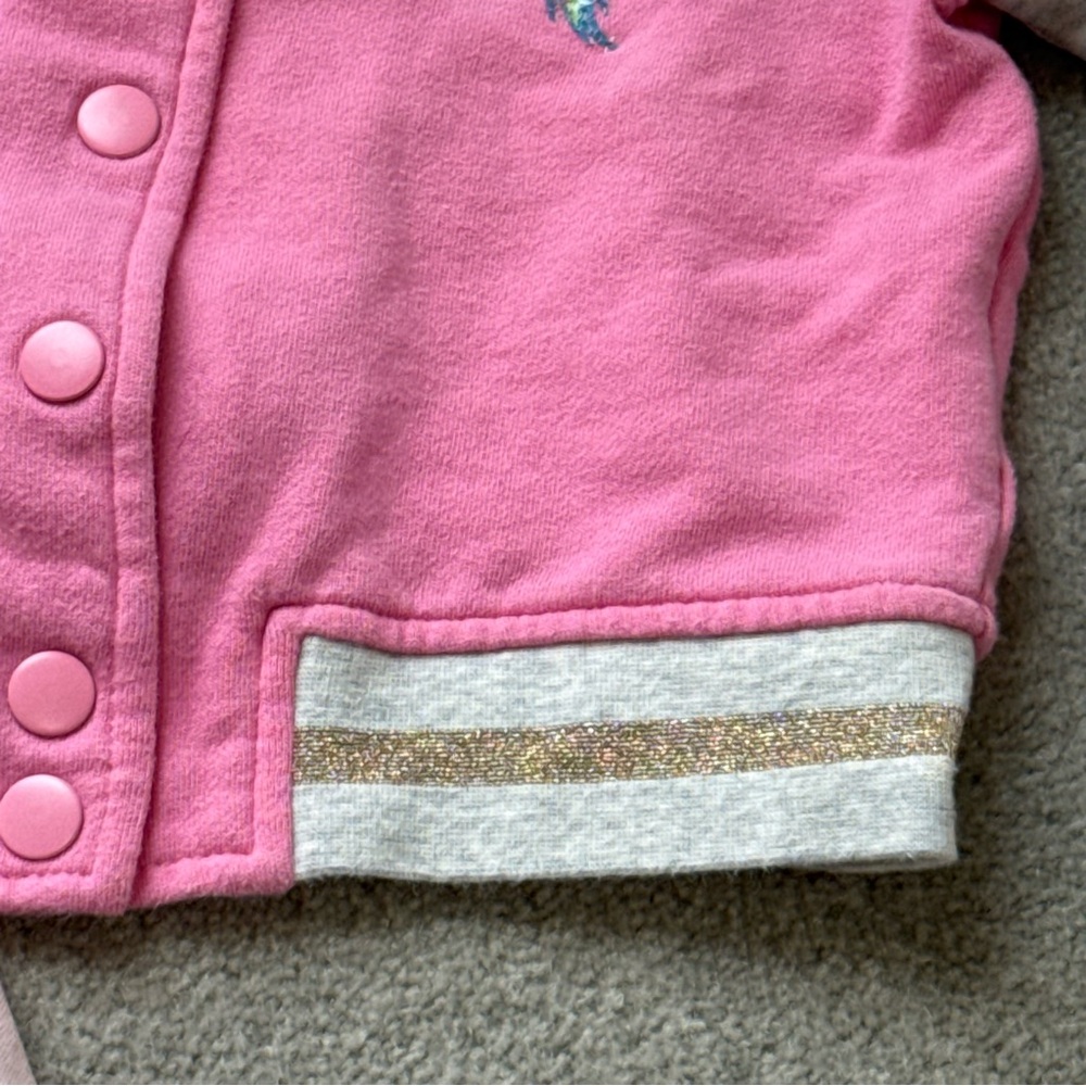 H&M Toddler Girl Unicorn Sweatshirt & Varsity Jacket Set | Size 3Tβ4T - Picture 7 of 10